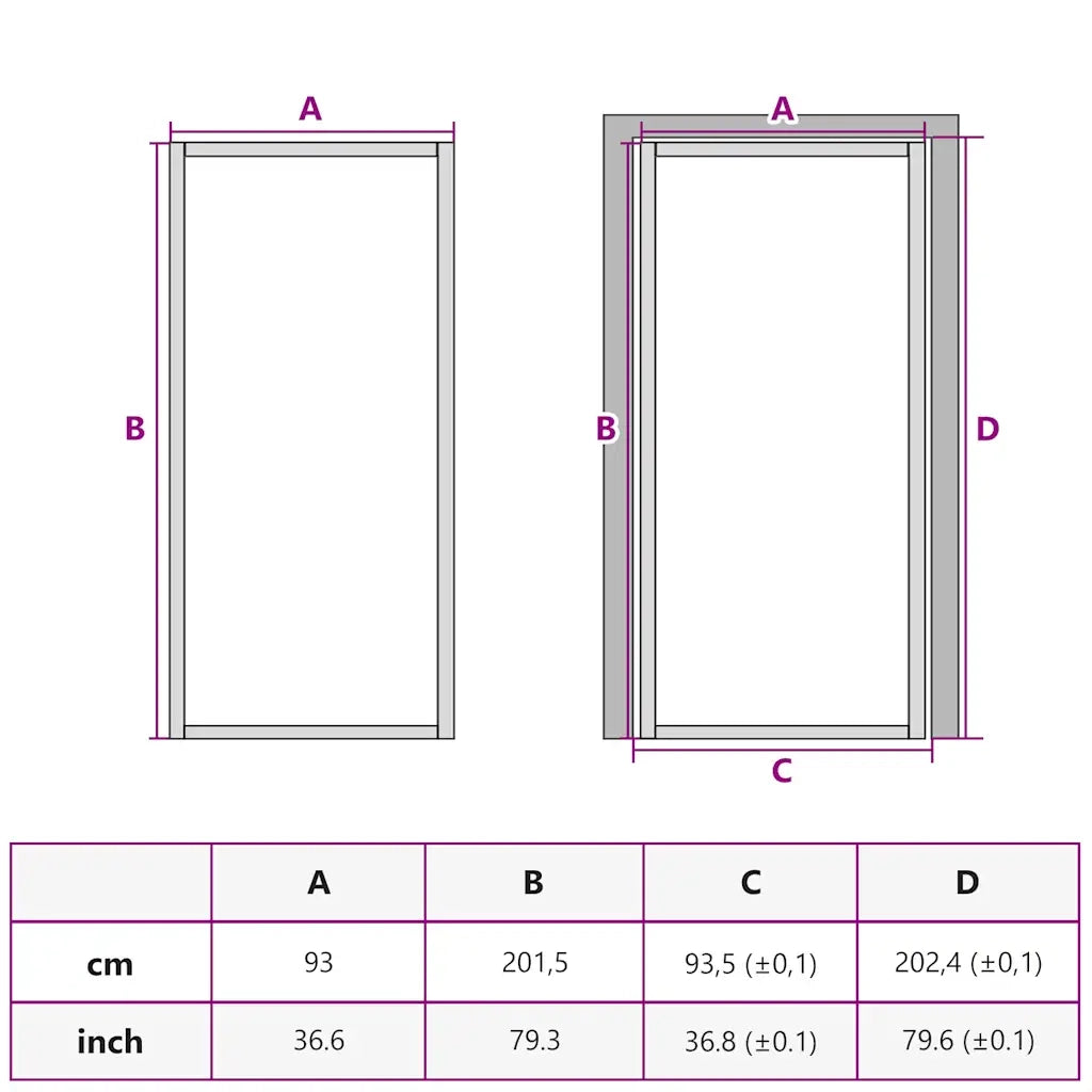 Porta da Interno ESG Vetro e Alluminio 93x201,5 cm Nera 151200