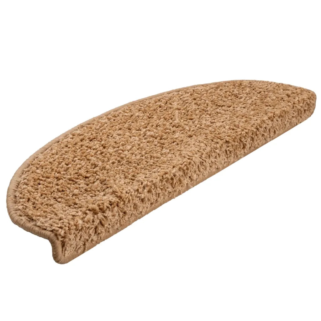 vidaXL Tappetini per scale 10 pz 65x21x4 cm Beige Semicircolari Grandi