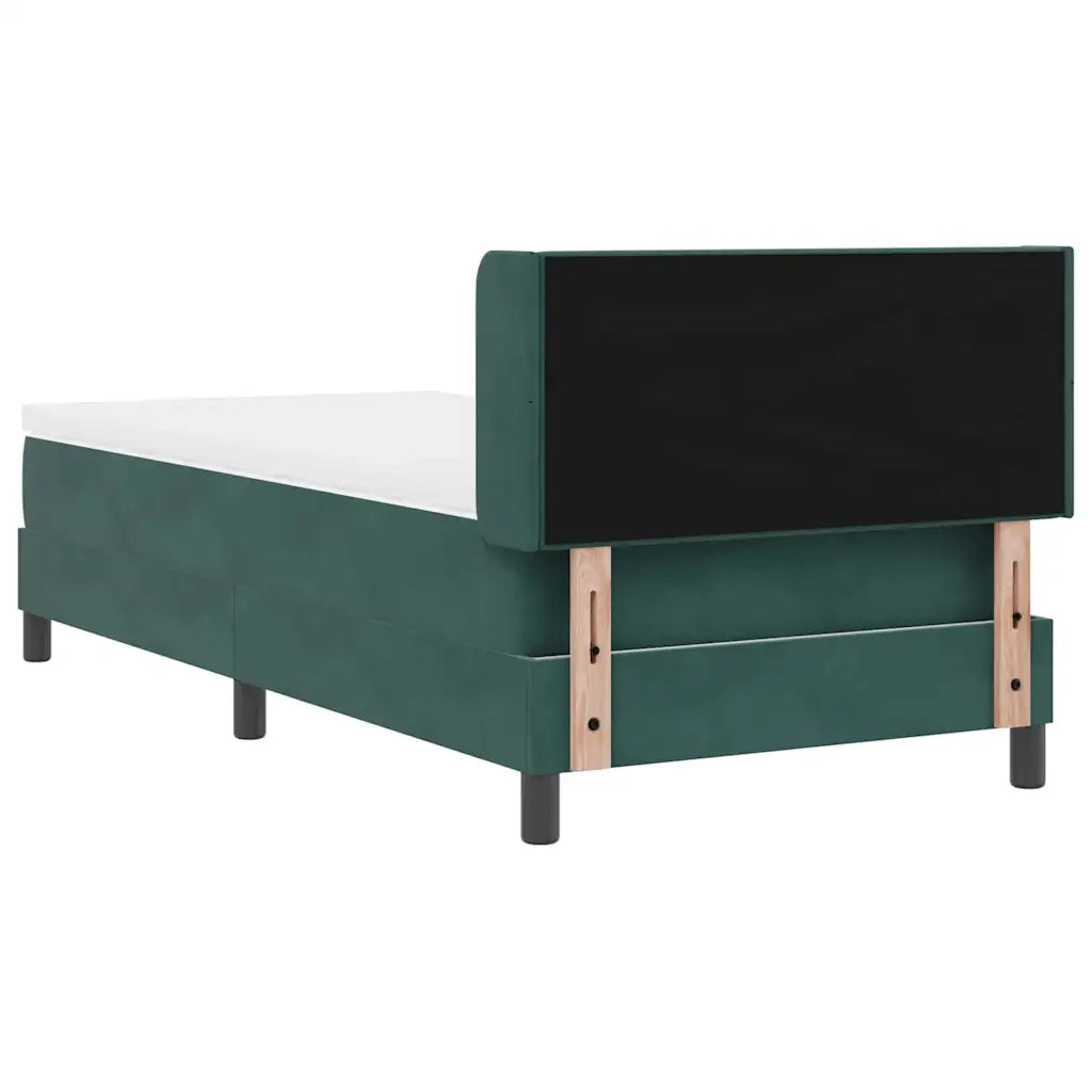 Letto a molle con materasso-Struttura Letto con Materasso Verde Scuro 200 x 90 cm Poliestere 928011