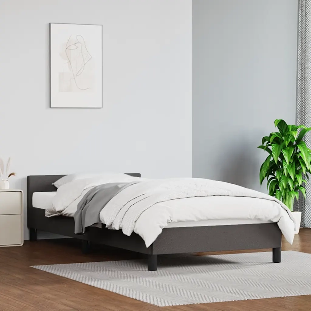 Giroletto con Testiera senza Materasso Grigio 100x200 cm 347487
