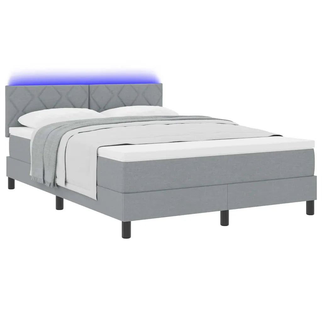 Letto a molle con materasso Grigio chiaro 140 x 190 cm Tessuto 3342282