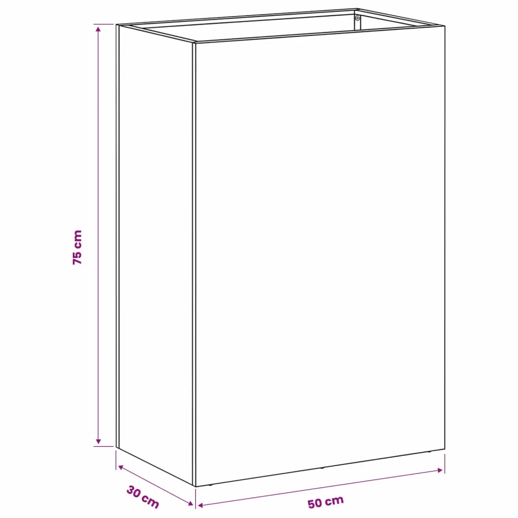 Vaso da giardino Antracite 50 x 30 x 75 cm 8005544