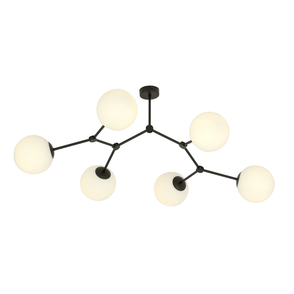 Lampadario Emibig Space 6xE14 nero/opalino dimmerabile