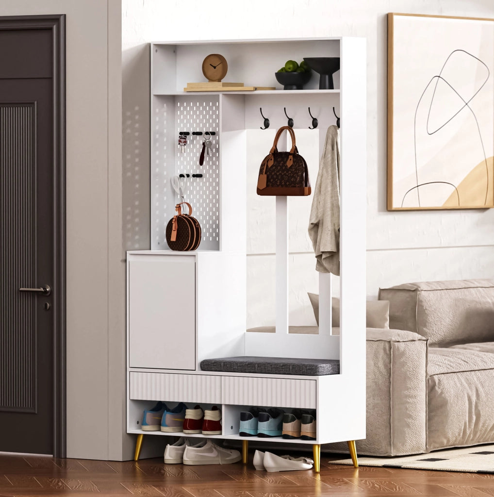 Set ingresso con panca, cassetti e ganci