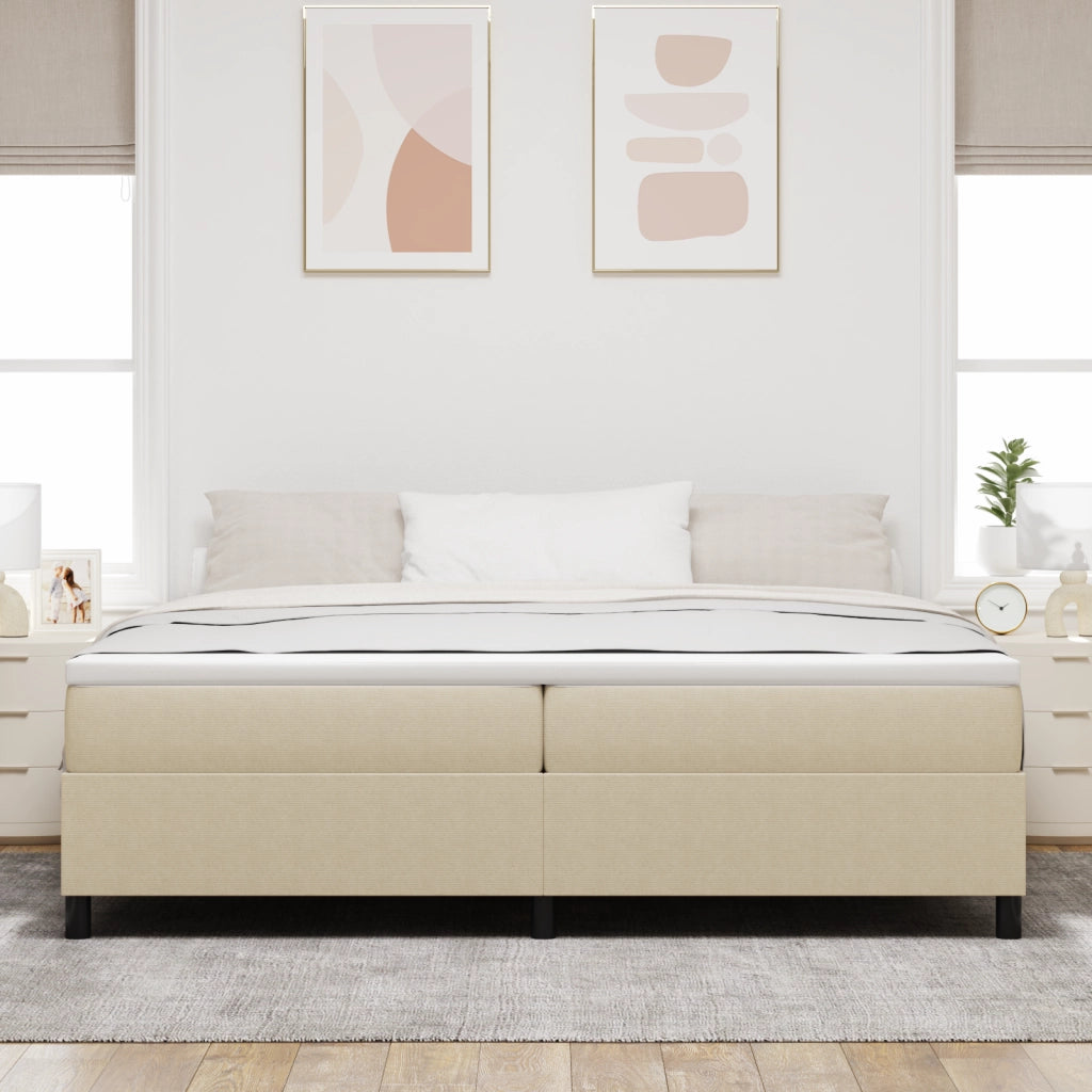 Letto Box Spring Verde Chiaro Grigio 200x200 cm Tessuto a Coste