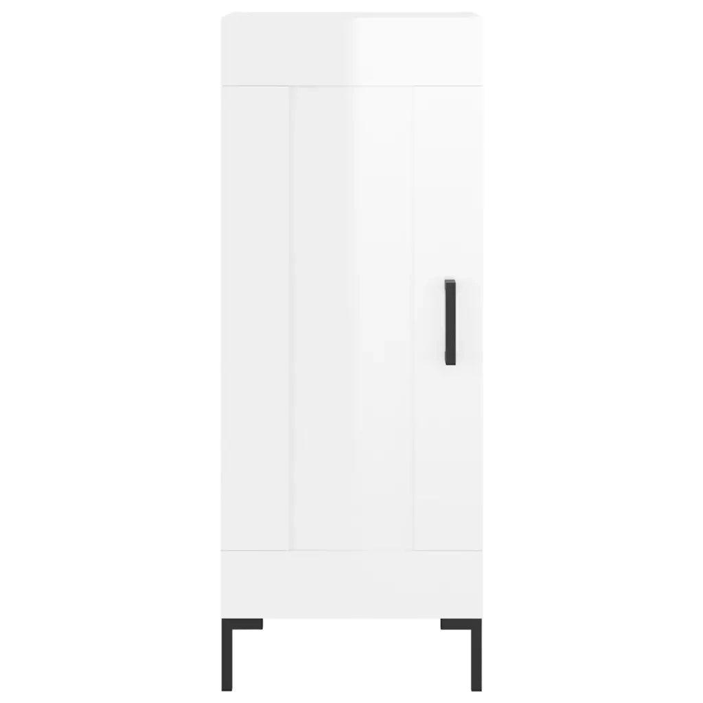 Credenza-Buffet-Armadio da cucina Bianco Lucido 34,5x34x90 cm in Legno Multistrato 366468