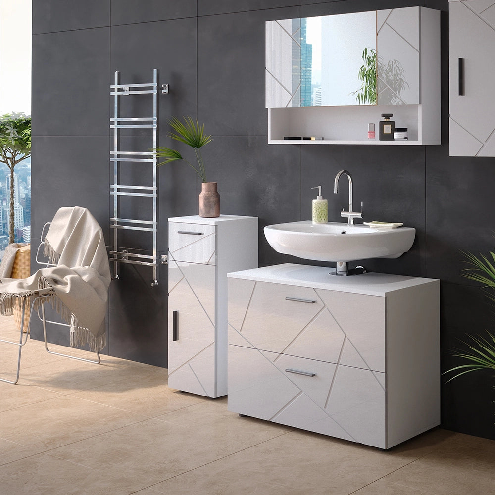 Mobiletto bagno Irma Bianco lucido 30 x 81 cm Vicco