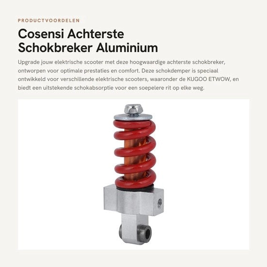 Accessorio in Alluminio per Ammortizzatore Posteriore - Duraturo e Affidabile - Adattamento Universale - Comfortevole Cambio - Adatto per Veicoli Elettrici...