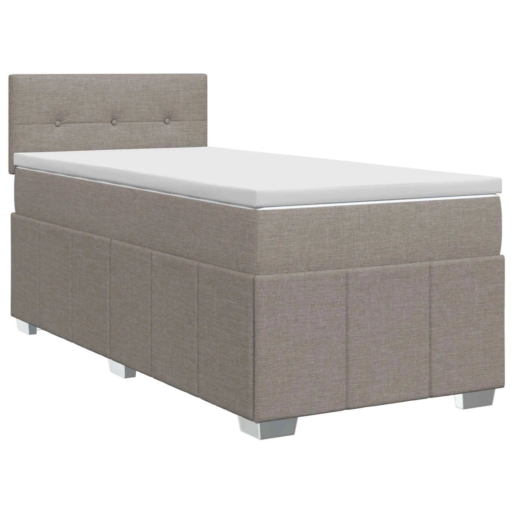 Letto box spring con materasso Tortora 100 x 200 cm Tessuto 3451147