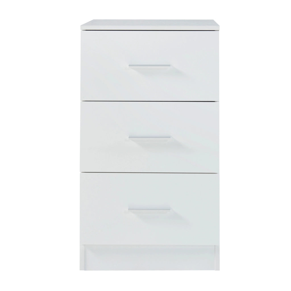 Set di 2 Comodini Aurdal con 3 Cassetti - Bianco Lucido [en.casa]