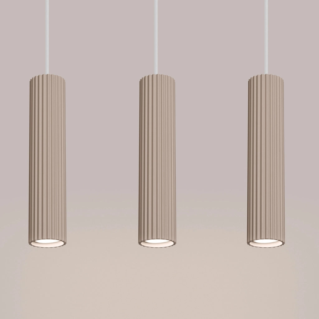 Lampada a sospensione GRAVIO 3 luci GU10 taupe/bianco
