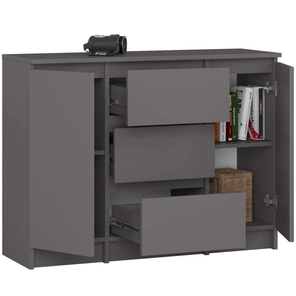 Cassettiera AKORD K100 Grigio Grafite 101 cm 2 ante 3 cassetti 101x35x76 cm