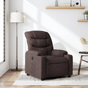 Poltrona Reclinabile Marrone Scuro in Tessuto 374152