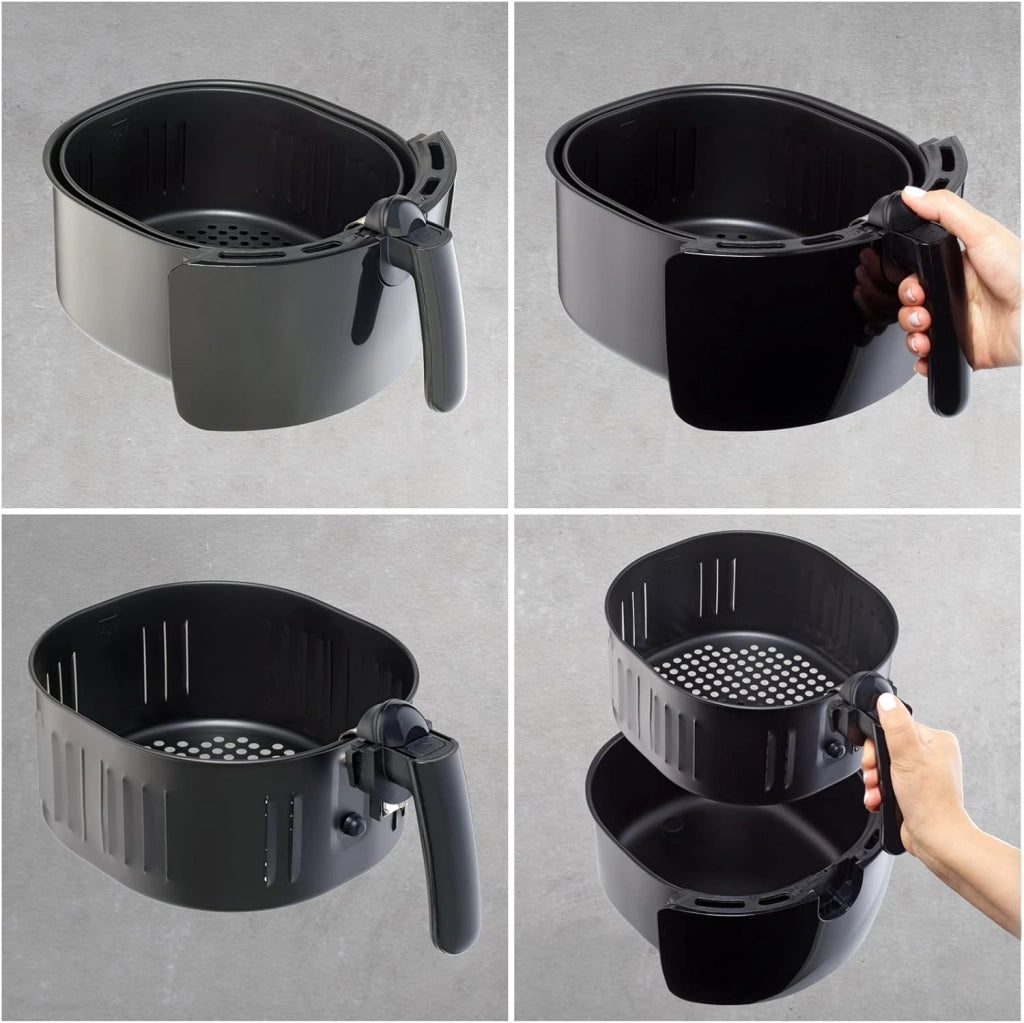 Friggitrice ad Aria Calda 9in1 XXL 6,5L LED Touch Display Senza Olio Antiaderente Air Fryer 1850W Nera