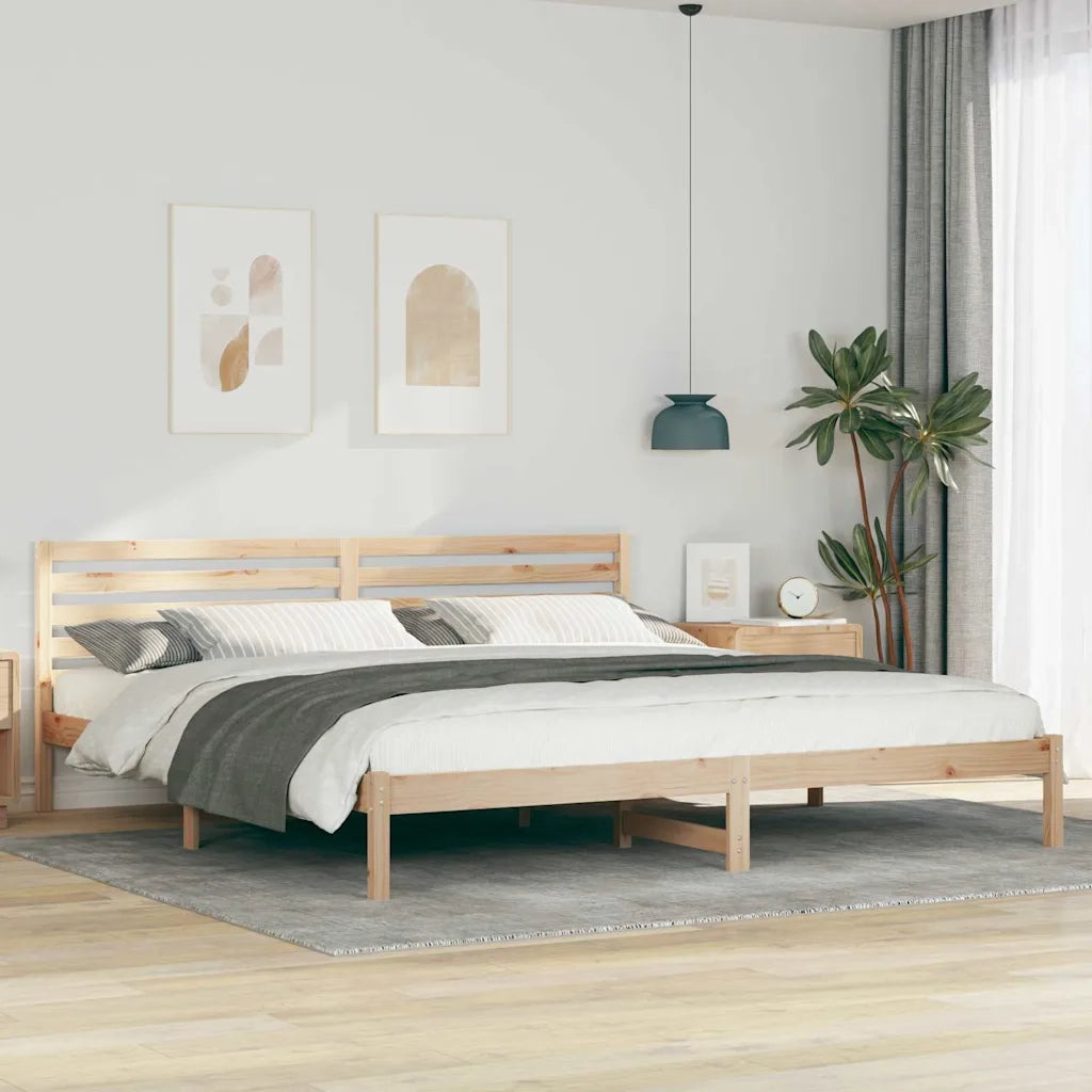 Struttura del letto Marrone 200 x 210 cm Pino massello
