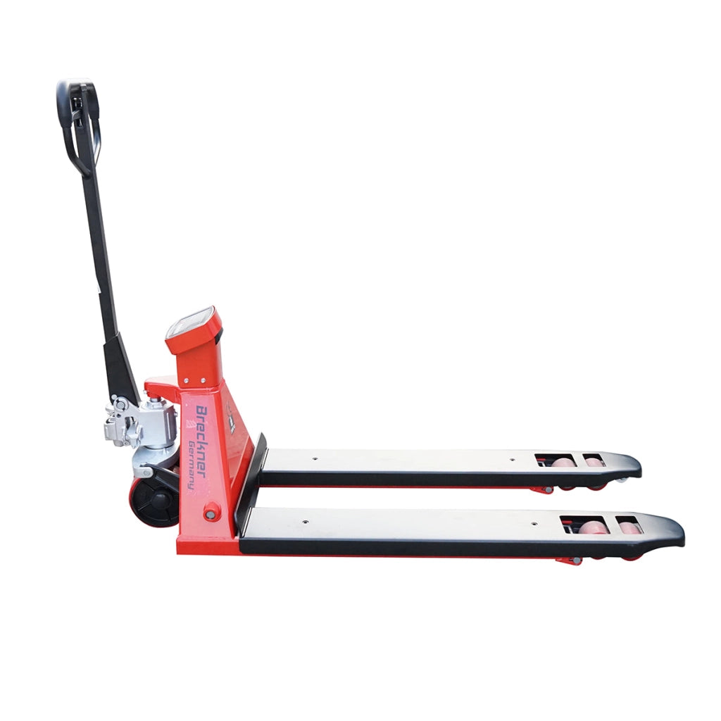 Transpallet manuale 2T con bilancia elettronica e ruote in poliuretano (silicone) birullo– Breckner Germany