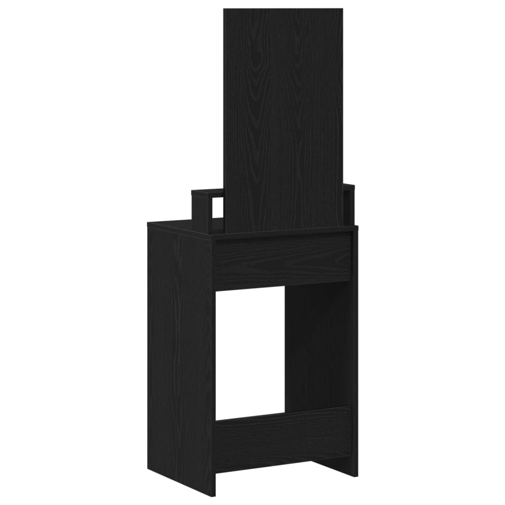 Tavolo da trucco  con cassetti, Nero Rovere, 50x41x140 cm