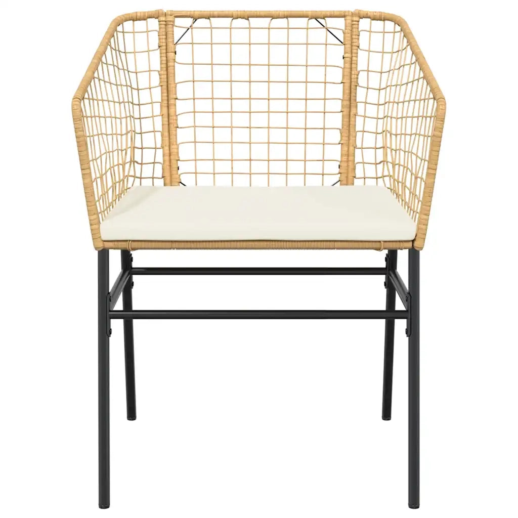 Set da Pranzo da Giardino 5pz | Set Salotto da Giardino con Cuscini Polyrattan Vetro