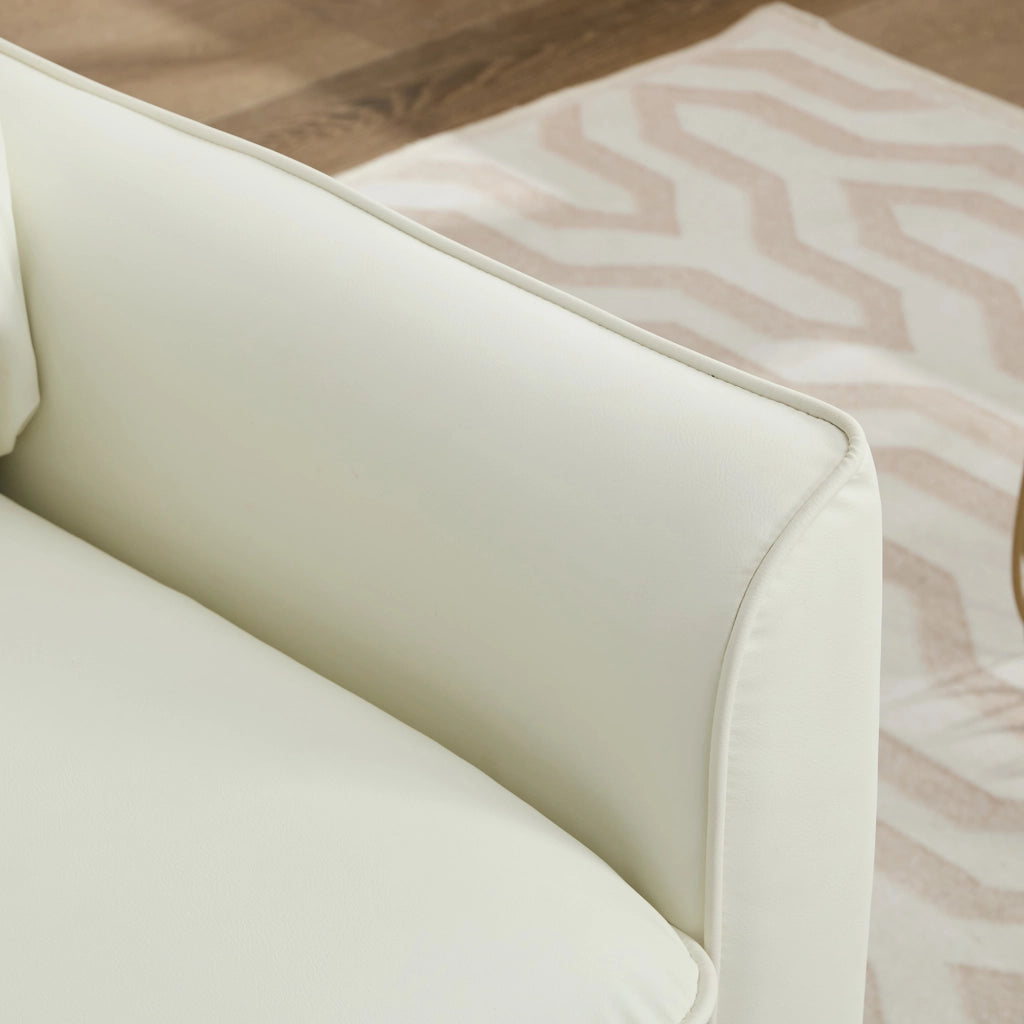 Poltrona monofunzione in similpelle bianca, design moderno per soggiorno, camera da letto e ufficio