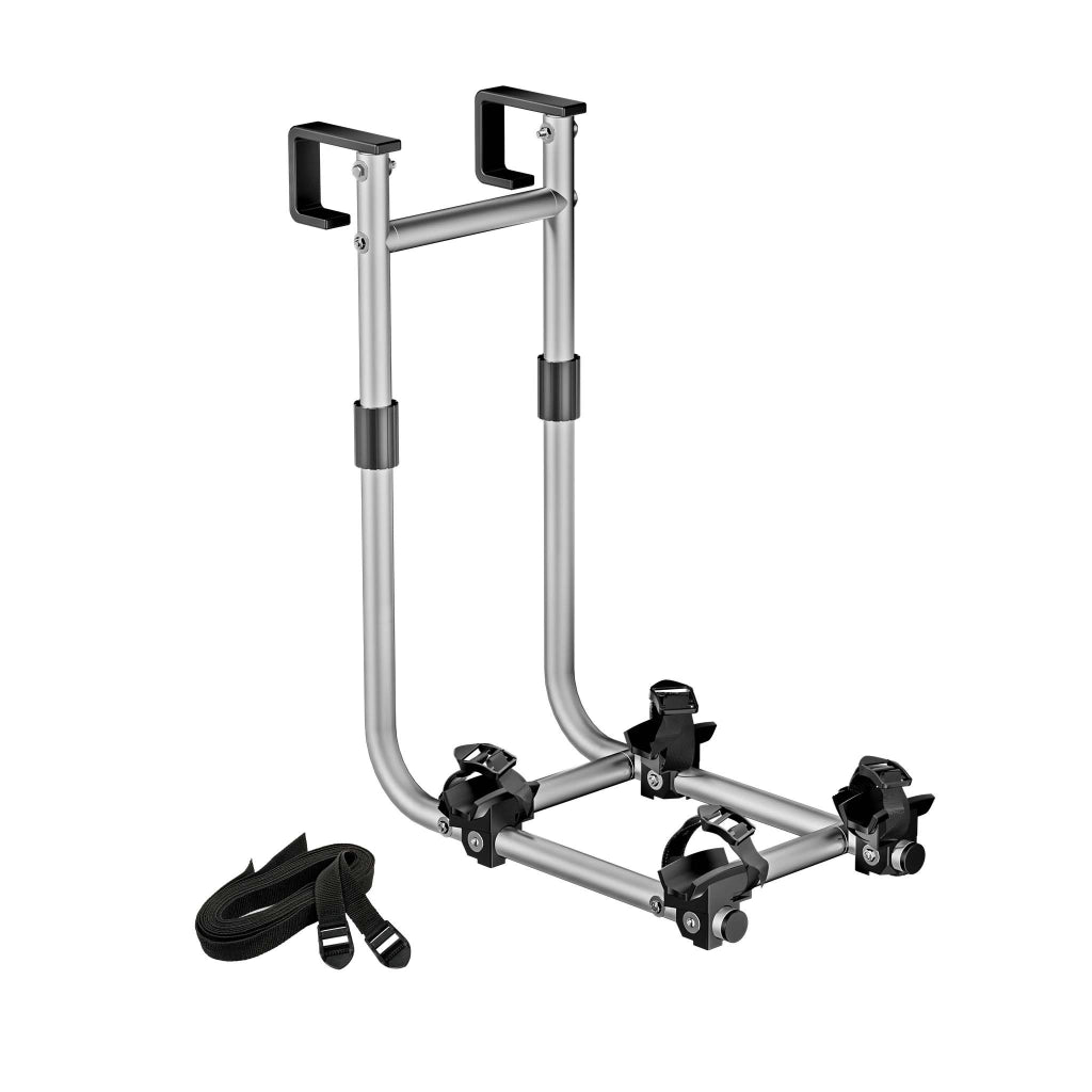 Portabici camper per 2 biciclette, portabiciclette da montare alla scaletta, portata fino a 30 kg, in alluminio robusto, universale