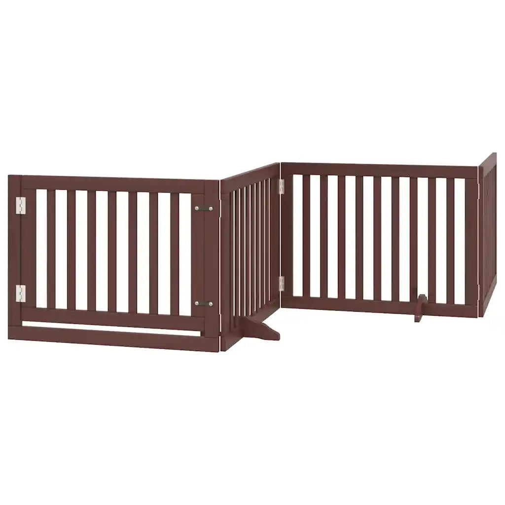 Cancello Cani Porta Pieghevole Marrone 12 Pannelli 960cm Pioppo CFW9549377