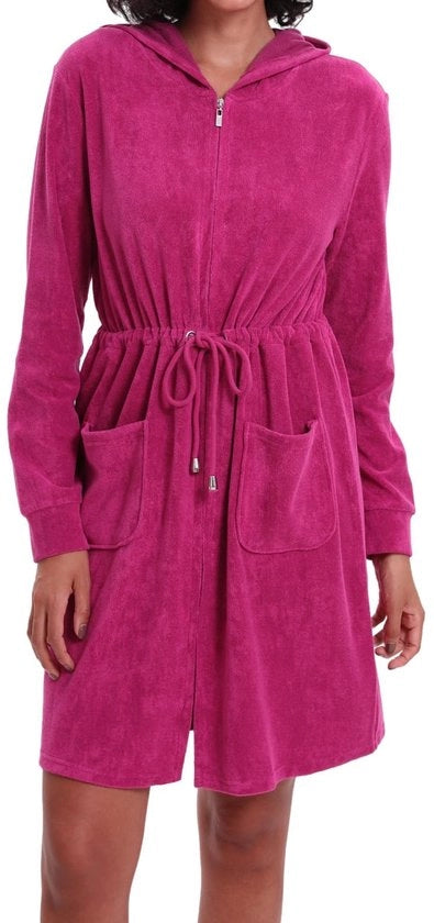 Badia elegante per donne con cappuccio e zip in tessuto da bagno Corte e leggere Rosso borsa