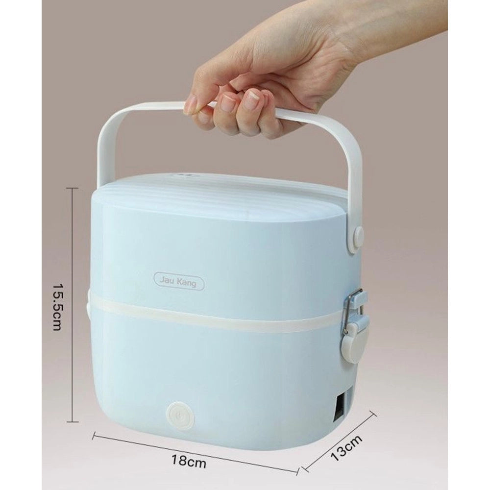 Trade Shop - Porta Pranzo Lunch Box Scaldavivande Elettrico Portatile Con Doppio Scomparto In Acciaio -