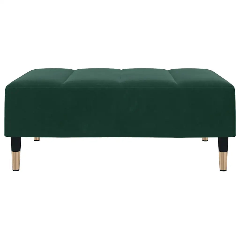 Divano Letto a 2 Posti con Poggiapiedi Verde Scuro in Velluto 3258147