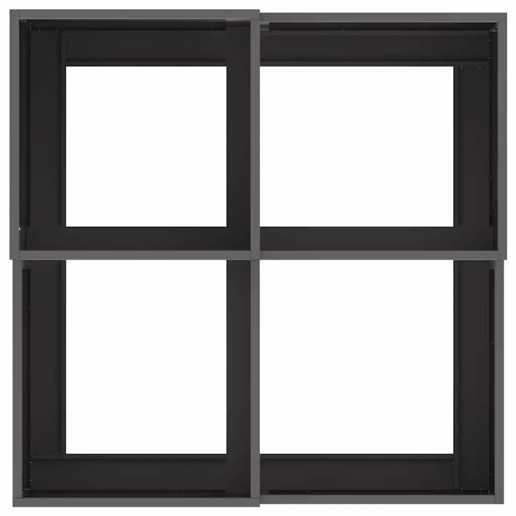 Vaso da giardino-Fioriera Esterno-Contenitore per Piante Nero 100 x 100 x 48 cm Acciaio