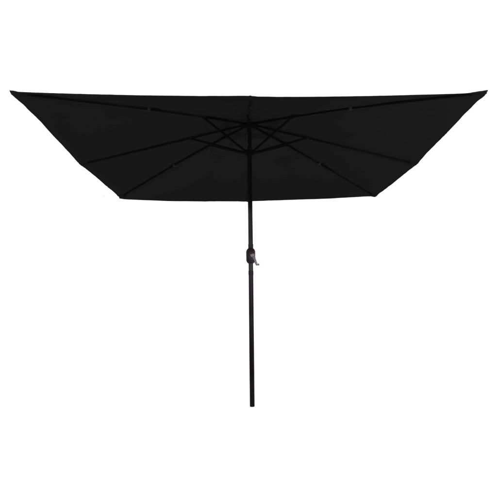 Parasol da giardino quadrato  con luci LED 295x245 cm Â– Nero
