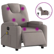 Poltrona Massaggiante | Sedia Relax Reclinabile Elettrica Tortora in Tessuto