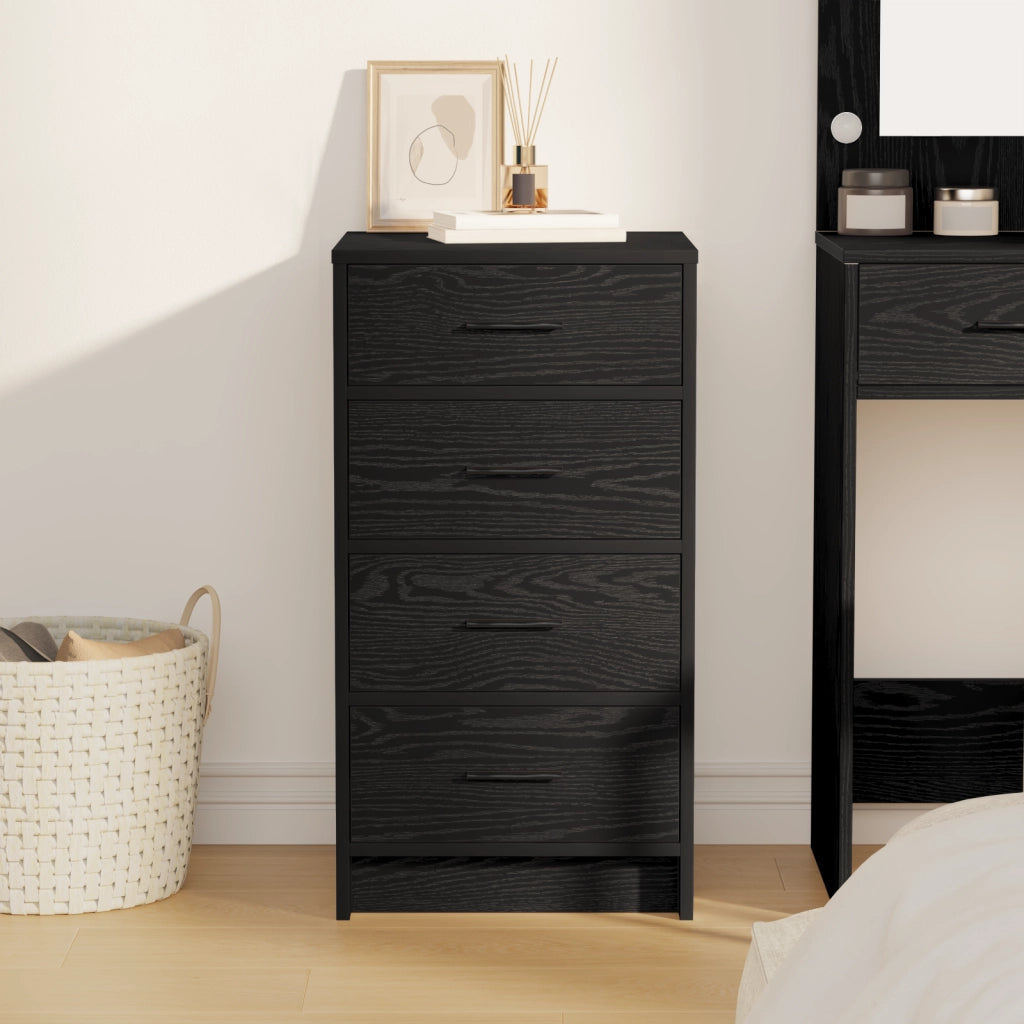 Madia Rovere Nero 40x41x75 cm Legno Ingegnerizzato