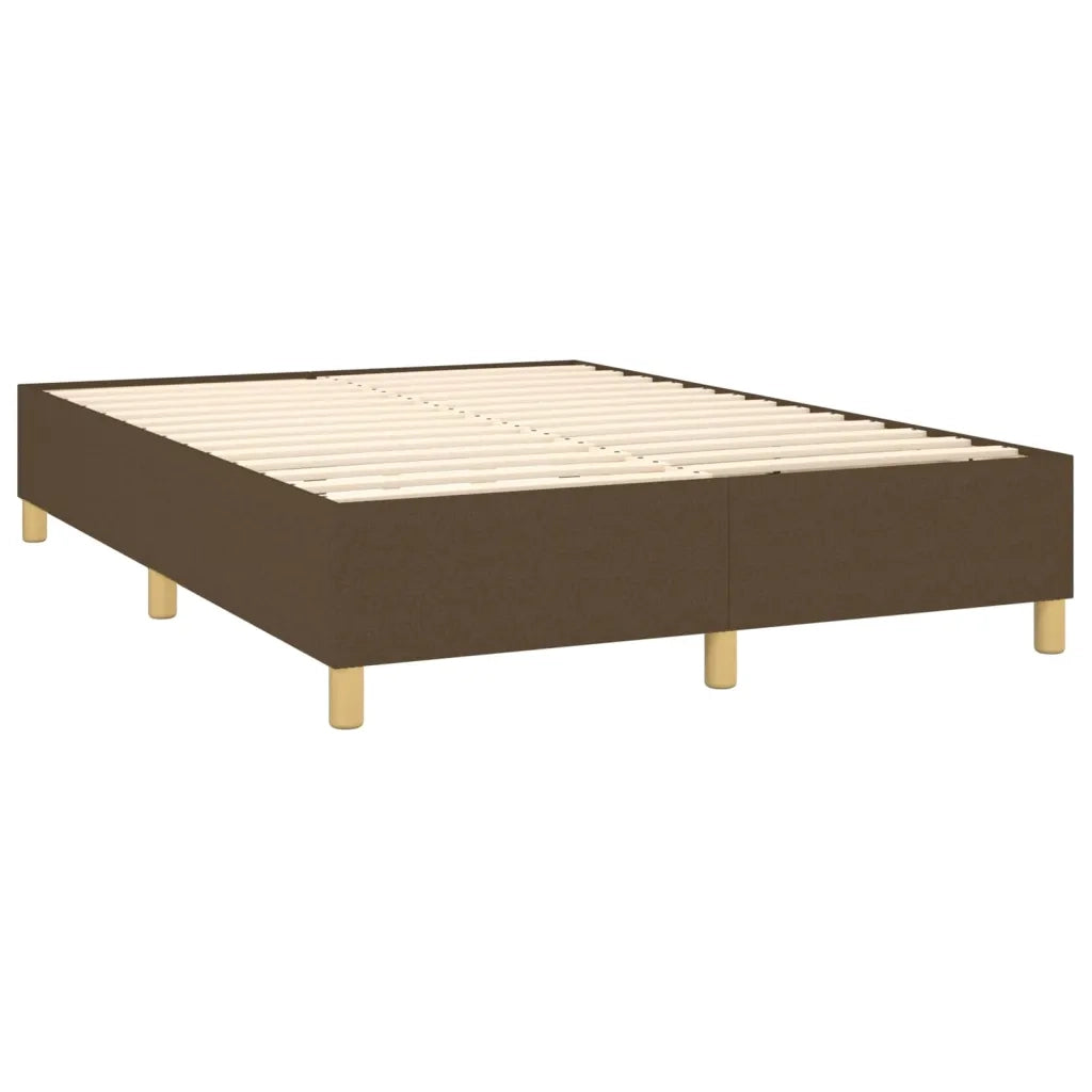 Letto a Molle Materasso e LED MarroneScuro 140x190cm in Tessuto cod mxl 59909