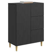 Credenza | Madia | Buffet da pranzo | Armadio da pranzo Nero 66 x 34,5 x 90 cm Legno ingegnerizzato