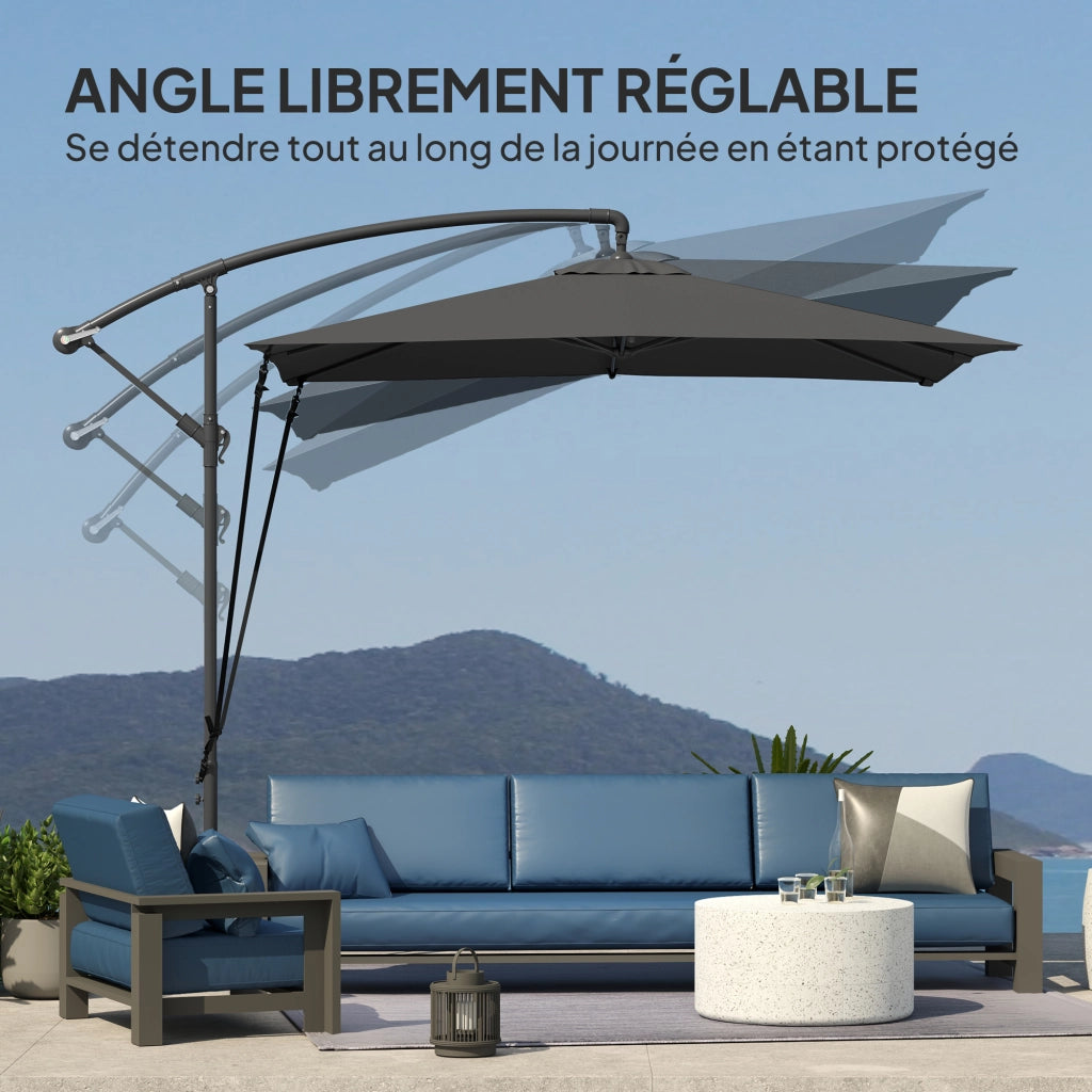 Ombrellone da Giardino con Base ¨C zephmum ¨C Grigio 250x250 cm