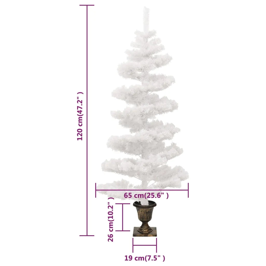 Albero di Natale | Decorazioni natalizie Preilluminato con Vaso Bianco 120 cm in PVC