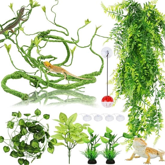 Accessori Drago Barbuto Decorazione Giungla | Piante Artificiali | Decorazione Jungle | Piante da Sospensione | Decorazione Drago Barbuto