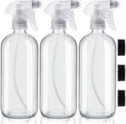 Set di bottiglie spray riutilizzabili - 3 pezzi - 500 ml - Translucido - Idoneo per pulizia, aromaterapia, olii essenziali