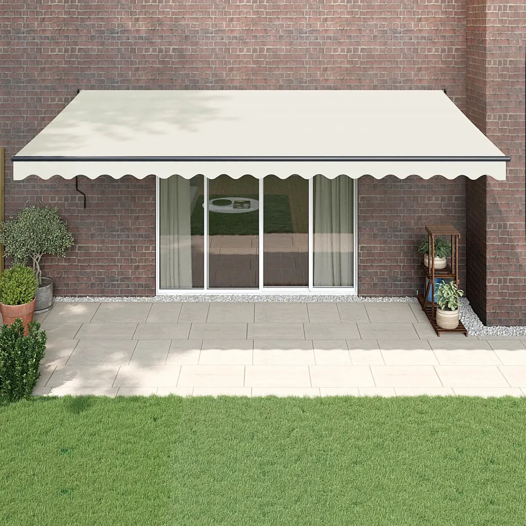 Tenda da Sole Retrattile Crema 5x3 m in Tessuto e Alluminio 3154455