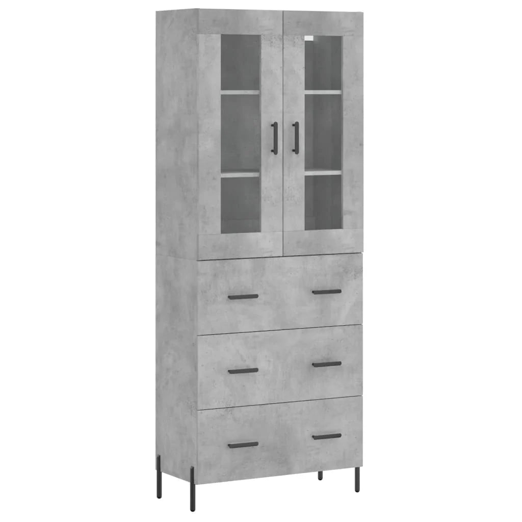 Buffet credenza cassettiera armadio mobile contenitore organizer cucina soggiorno salotto alto 69,5 x 34 x 180 cm legno ingegnerizzato grigio 02_0034638