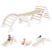 Set 3 giocattoli da arrampicata per bambini 1+ anni con triangolo arco salita, Set di arrampicata Bianco-Arrampicate e scivoli