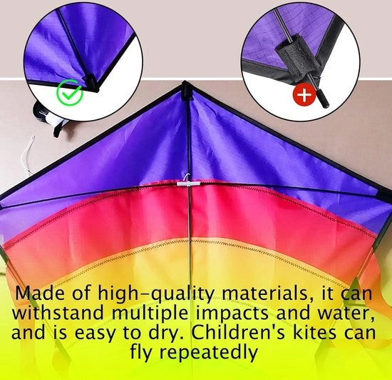 Volo per Adulti - Deltavolo Colorato con Lunghe Coda - 73 * 65 cm incl 8x105cm Coda Colorata