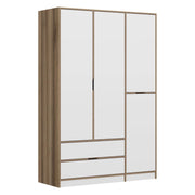 Armadio Camera da Letto Serle, Guardaroba Grande 2 Cassetti, 140x208h cm Bianco