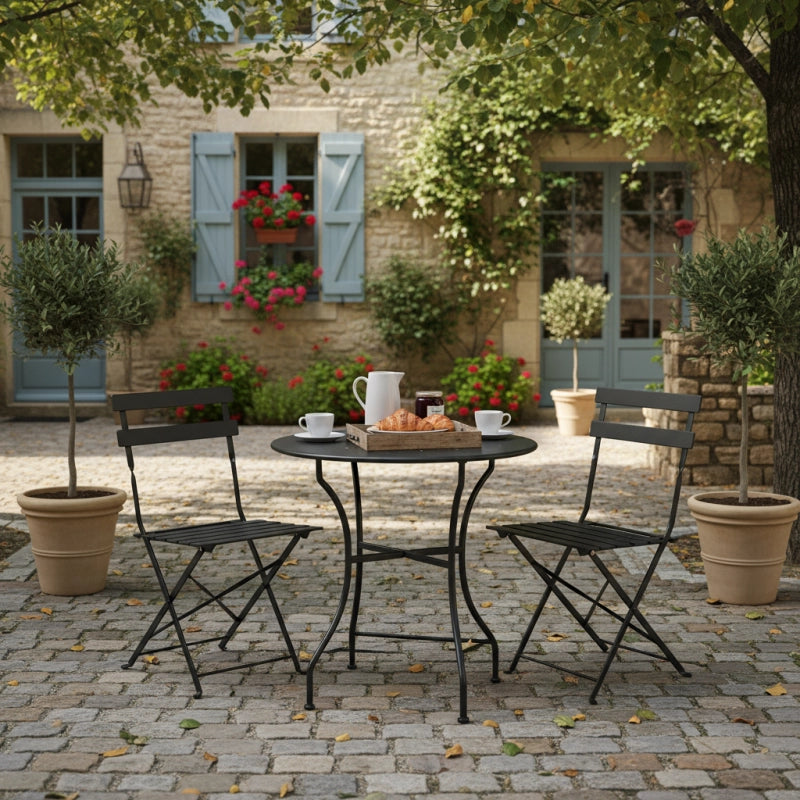 Set di 2 sedie pieghevoli BISTROT - Nero