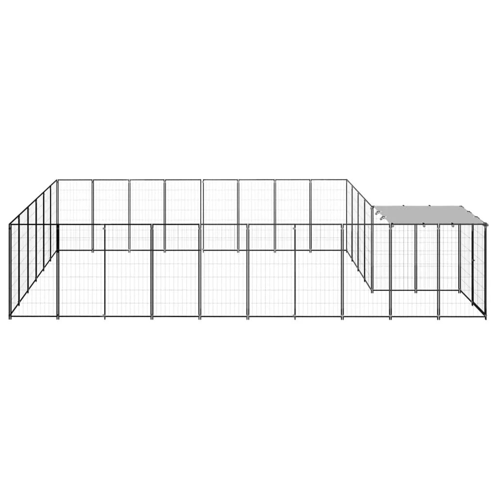 Recinto per animali da esterno per cani 15,73 m² 110 cm acciaio nero 02_0000497