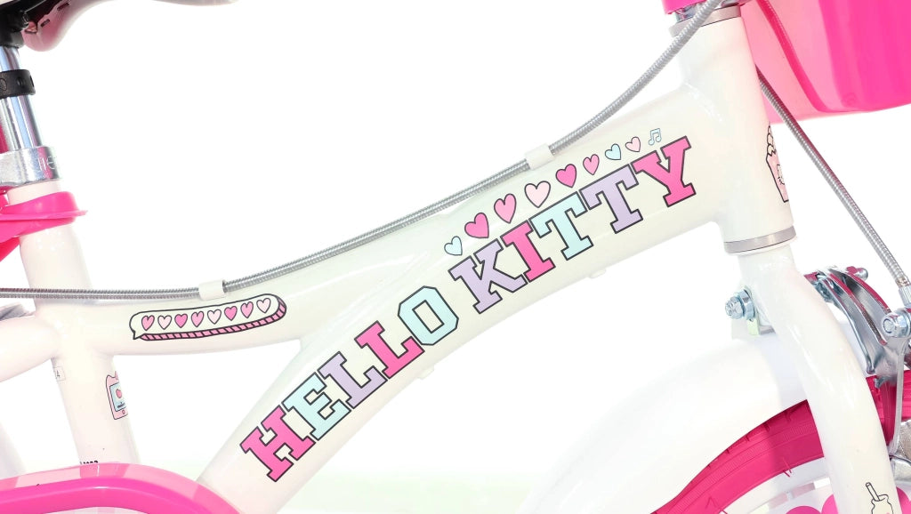 HELLO KITTY 14", bicicletta per bambini, adatta ad etÃƒÂ  tra i 4 e i 6 anni, per altezza tra 100 e 120 cm, con cest