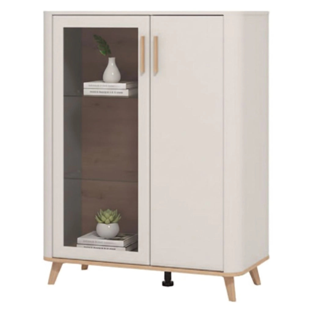 Mobile Espositore Castella, Vetrina 4 Ripiani, 90x40x116.5h cm Beige