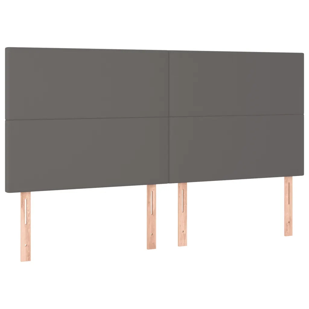 Giroletto con Testiera-Struttura Letto con testiera Grigio 200x200 cm in Similpelle 757277