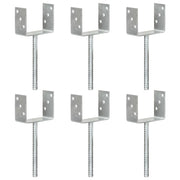 Picchetti per Recinzione 6 pz Argento 12x6x30cm Acciaio Zincato 145320