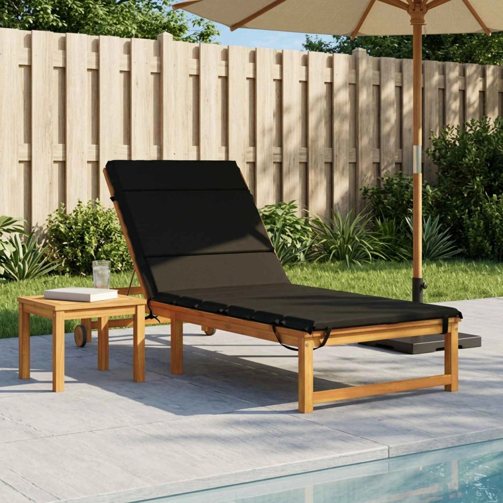 Cuscino per Lettino GEMERT 100% Poliestere Nero 200 x 90 x 3 cm 948594